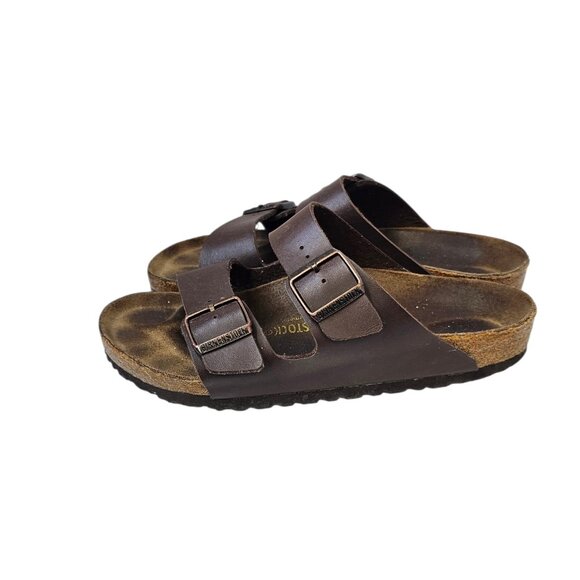 Birkenstock Womens Arizona Leather Sandals, Brown, Slides, Buckle, Size 9 - Picture 7 of 8